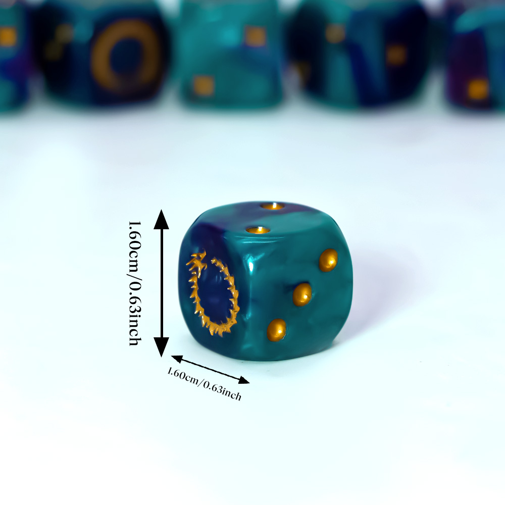 6Pcs Deep Sea Gold Flame D6 Di - Board Game Live 评论和价格